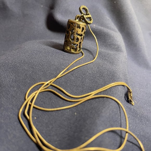 Dior Vintage Cutout Pendant and Snake Chain - Picture 1 of 8